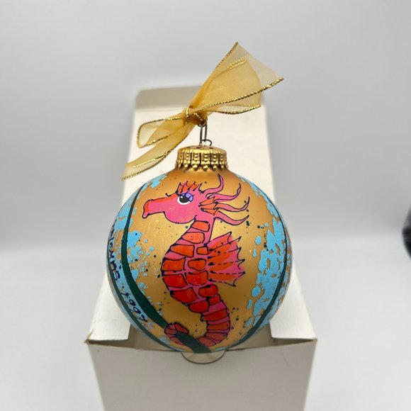 Seahorse Ornament Hand Crafted Signed By Artist Diane Kwiecien St. Thomas - Picture 2 of 12